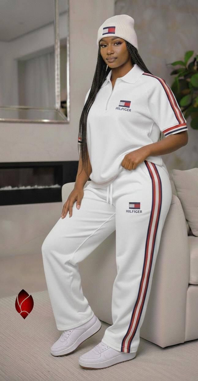 Women's Designer-Inspired Polo Two-Piece Tracksuit Set